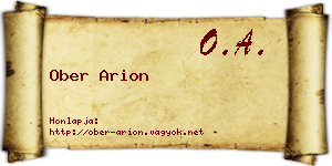 Ober Arion névjegykártya